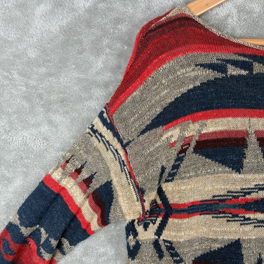 VTG Denim and Supply Sweater Women S Western Tribal Aztec Cowgirl 100% Cotton - Picture 8 of 13